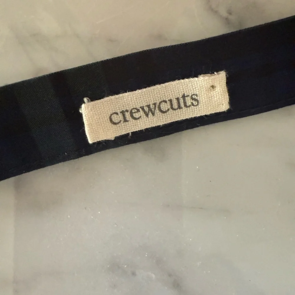 CrewCuts Plaid Bow Tie in Green and navy